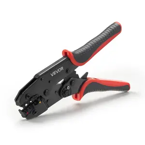 VEVOR Crimping Tool, 22-10 AWG Ratcheting Wire Crimper Tool, Labor-Saving Electrical Terminal Crimp Pliers with Clear Metric & AWG Markings, Quick Release, Adjustable Force for Multiple Terminals