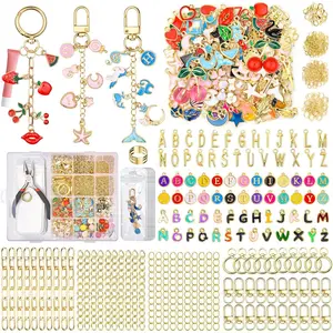 656 count  Making Kit:   Making Supplies Including 198 Charms 30  Clips with Organizer Box, Lip Gloss Key Chain Kits, Cute Bag Charm Kit for Backpacks DIY Crafts Accessories