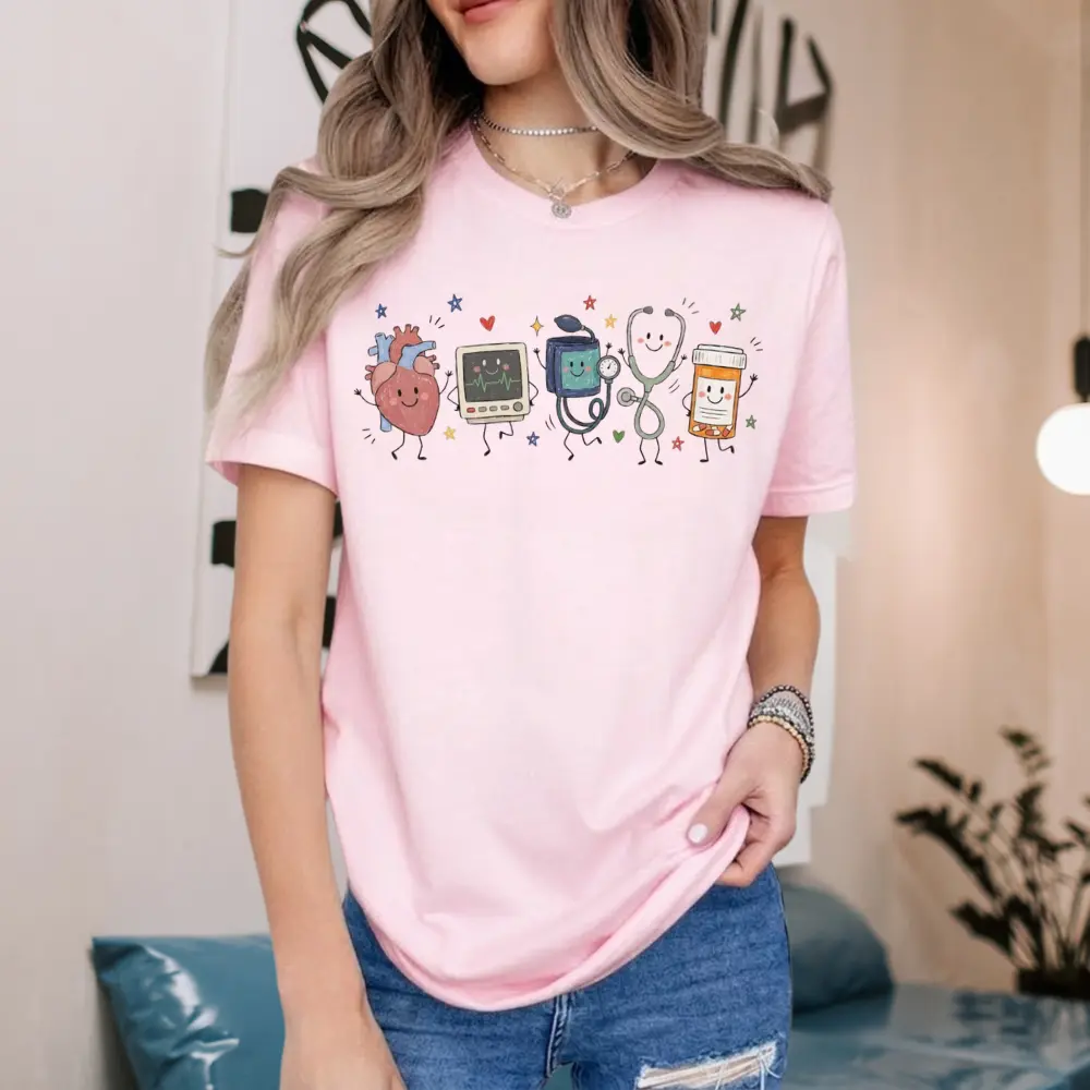 Cardiac Nurse T-Shirt & Sweatshirt, Doodle CVICU Crew Sweater, Cardiologist Gift, Cardiology Nurse Crewneck