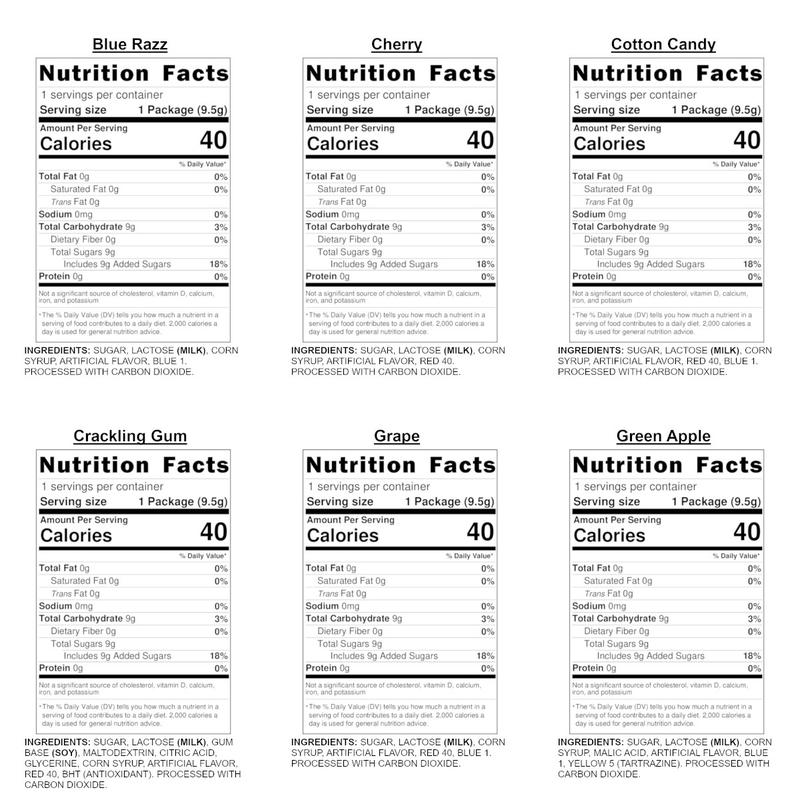 Pop Rocks Candy Variety Pack of 9 with 9 Flavors - 9 Pop Rocks Candy Packs Candies