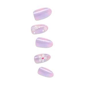 Impress Premium No Glue Fake Press On Nails - Pick Me First | 3D & Jewel Design,  Multicolor, Medium, Oval, Manicure