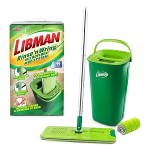 Libman 1032091 13 in. Rinse N Wring Microfiber Mop with Bucket, Green