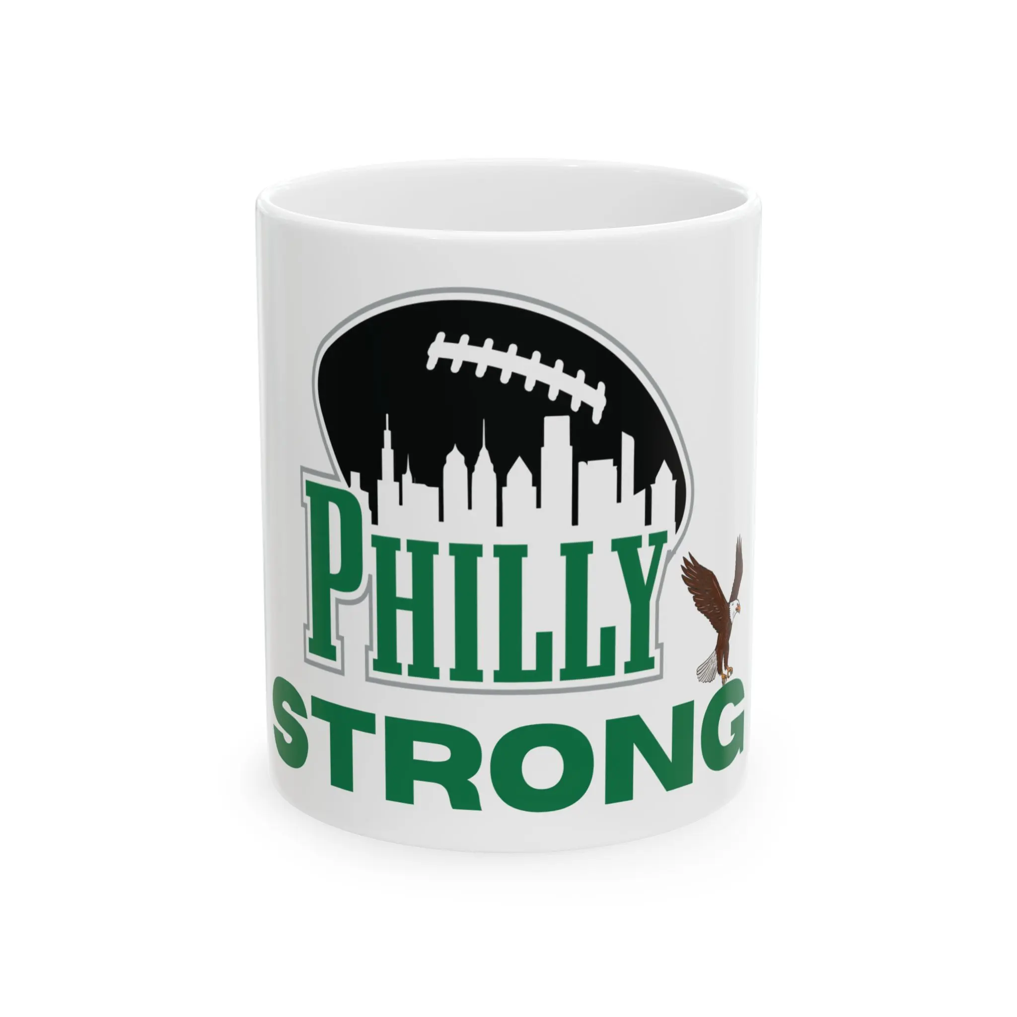 Philly Strong Ceramic Mug | Coffee Lover Gift, Sports Fan Mug, Football Mug, Motivational Cup, Eagles Merchandise