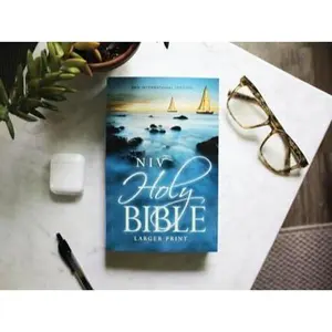 NIV, Holy Bible, Larger Print, Economy Edition, Paperback, Blue, Comfort Print