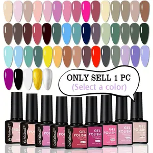 50 Colors 8 mL One-Label One-Color Gel Nail Polish, Semi-Permanent Nail Varnish with Long-Lasting High-Shine Finish