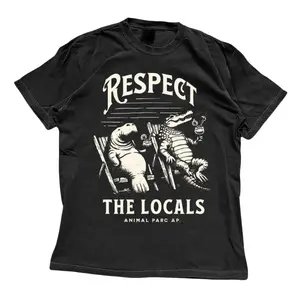 Respect The Locals Vintage T Shirt Everglades Florida Crocodile Manatee Shirt Gift Florida Lifestyle, Everglades Funny Florida Tee Alligator- Unisex Menswear & Womenswear - Streetwear Tops - Casual Cotton Crewneck Shortsleeve Tshirt