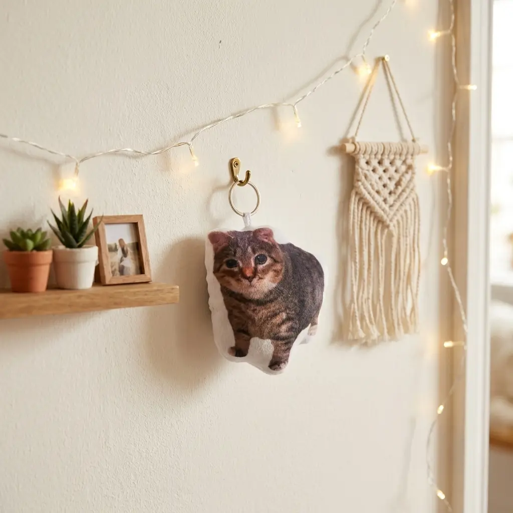 Feline Wall Hangable Decoration, Home Decor Ornaments for Hanging Home Supplies Display Cotton Metal