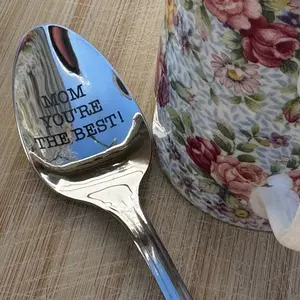 Funny Mother's Day Spoon Gift Laser Engraved Stainless Steel Cutlery Tableware Perfect for Mom