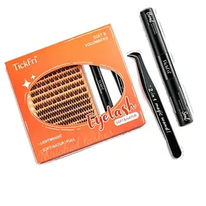 TikFri eyelash Flora Luxe DIY Lash Clusters Volume Lashes D Curl 8-16mm Soft Fibers Superfine Band Easy to Apply for Beginners Makeup Cosmetic beginner-friendly fake mink