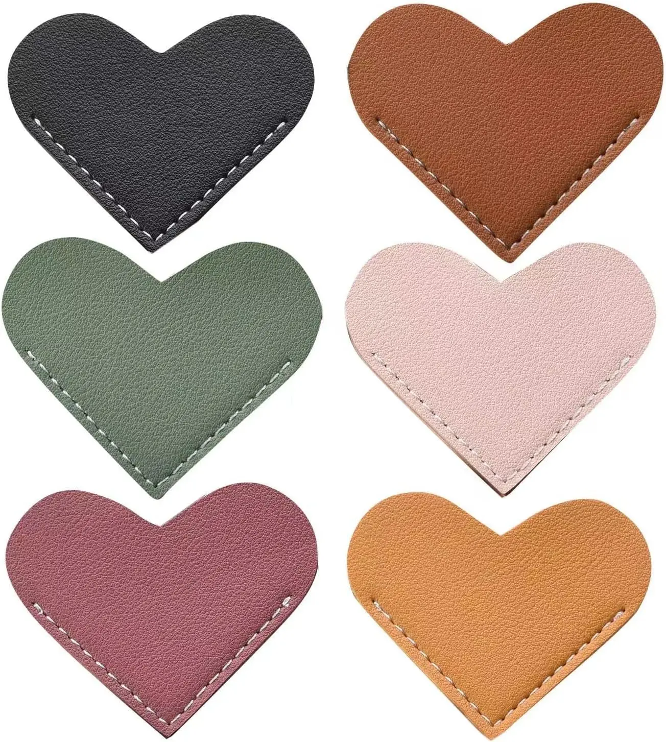 Wayzton Leather Heart Handmade Craft Bookmarks, Office Stationery Bookmarking Accessories, Cute Reading Gifts for Women, Kids