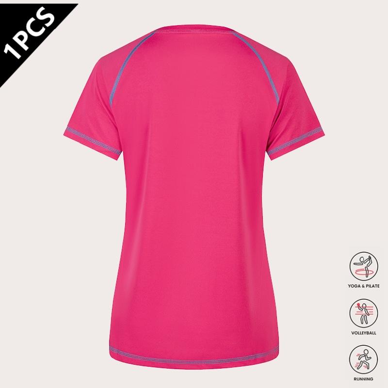 3-pack women’s quick-dry sports T-shirts — slim fit, figure-flattering short sleeves for yoga and running; stretchy, breathable crew neck athletic tops suitable for jogging, workouts, fitness, and yoga; women’s apparel