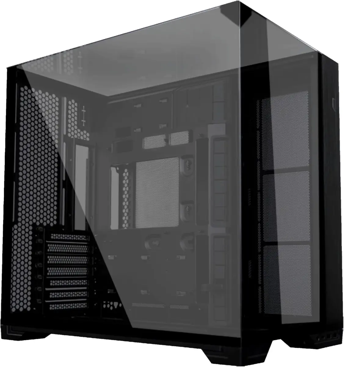 Lian-Li O11VPX O11 Vision Compact ATX Mid Tower Computer Case - Black Steel-Tempered Glass, 2 x 2.5" SSD Drive Bays, Back-Connect Motherboards Support, Tubing Concealing Design, Optional Top Mesh Panel