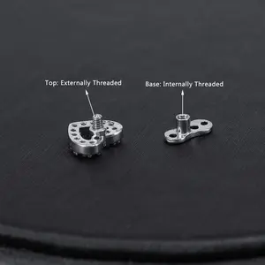 14g Cubic Zirconia Dermal Anchor Tops and Base Surgical Steel Microdermals Body Piercings