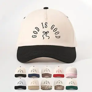 Coquette Bow Christian Baseball Cap - Retro Structured God Is Good Sun Hat for Girls, Sports & Outdoor Hats