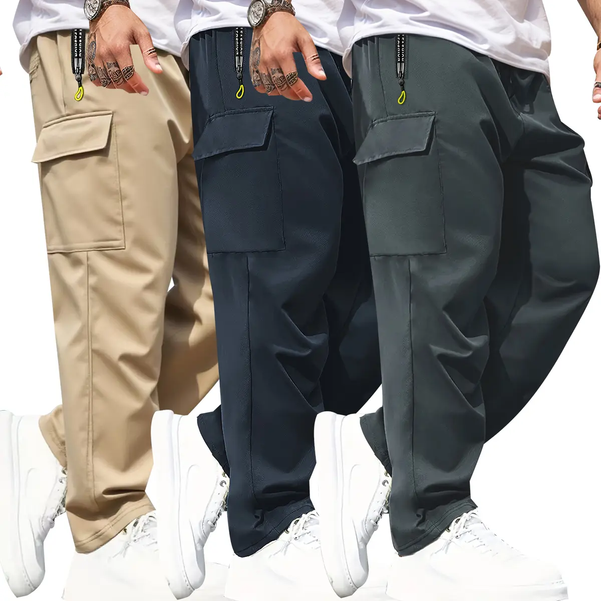 Gray + Navy Blue + Khaki