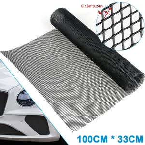 Black Aluminum Universal Car Grille Mesh 100x33cm – Cuttable Front Bumper Grill Guard, Debris & Stone Shield for Radiator, Fits SUV Truck,Car Stuff