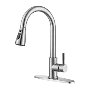 Kitchen Faucet, Waterfall Kitchen Faucet, Modern Simple Style Kitchen Sink Faucet, Single Handle Pull Out Faucet, High Arc Faucet, Kitchen Fixture for Home, Kitchen Accessories
