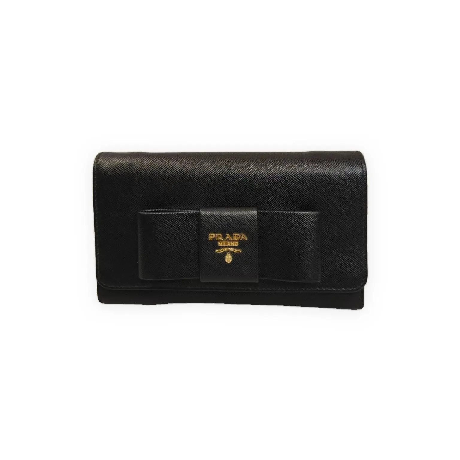 Pre-owned PRADA Saffiano leather Clutches & Wristlets Saffiano Key Pouch black Very Good S014260331043