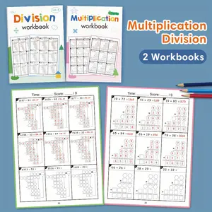 Two-Digit Multiplication Division Practice Book, Math Learning Tool for Young Adults & Elementary School Students, Educational Activity Book
