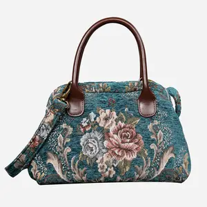 Floral Teal Carpet Satchel