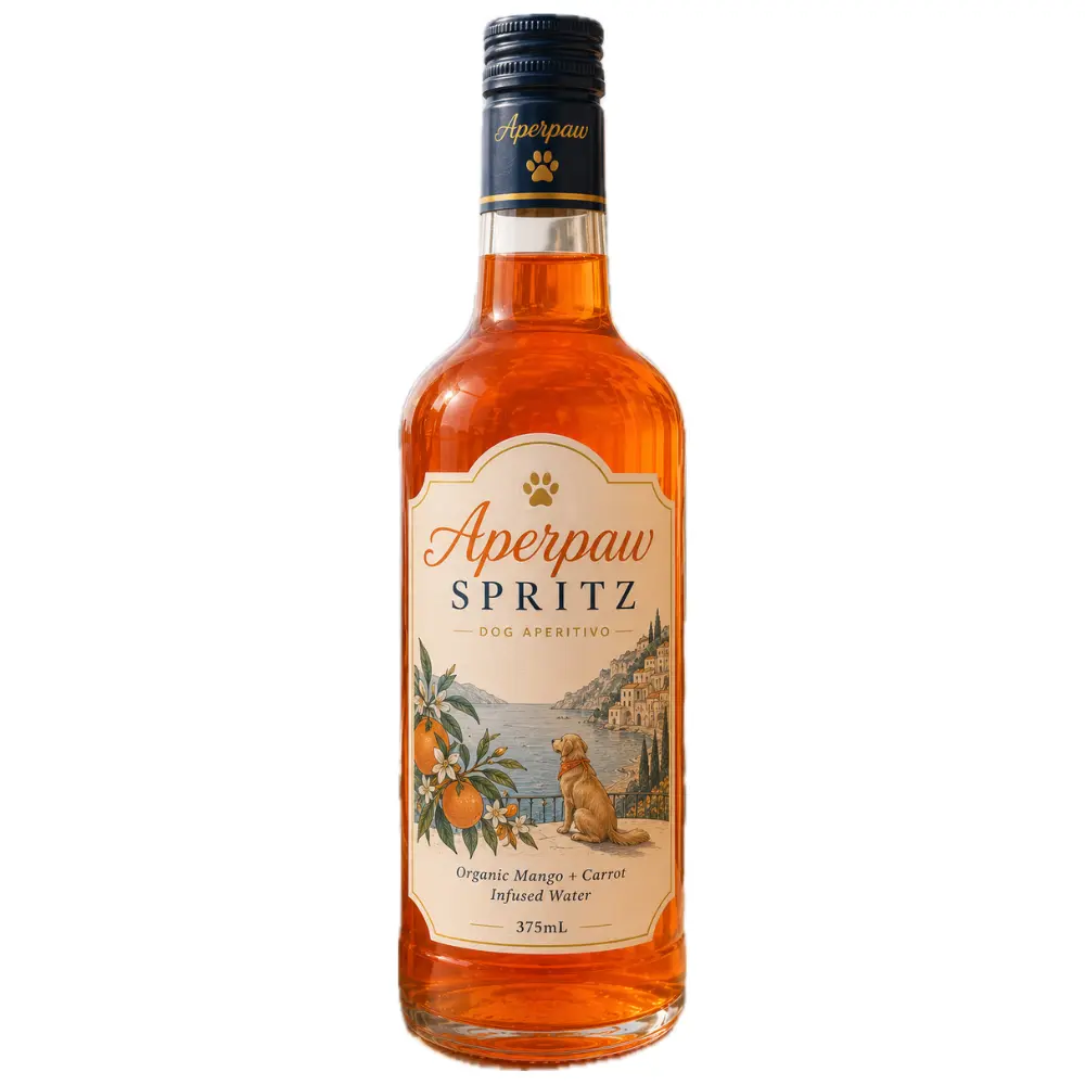 Aperpaw Spritz by Yappy Hour 375ml Bottle | Carrot-Mango Doggy Beverage | Dog Booze | Viral Pet Drink