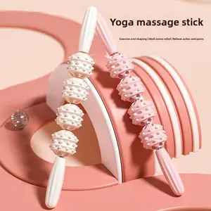 Massage Stick Mace Stick Roller Fitness Fascia Stick Leg Muscle Relaxation Roller Calf Yoga Stretching