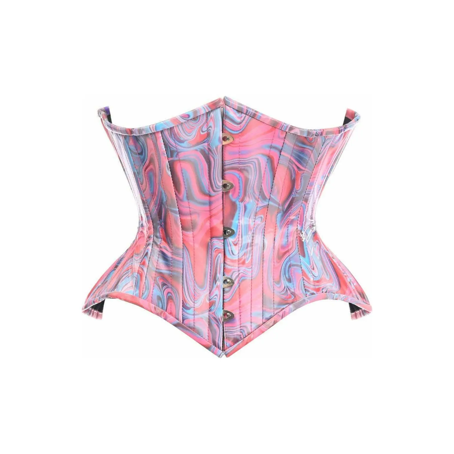 Top Drawer Retro Swirl Steel Boned Curvy Cut Underbust Cincher Corset