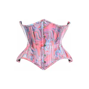 Top Drawer Retro Swirl Steel Boned Curvy Cut Underbust Cincher Corset