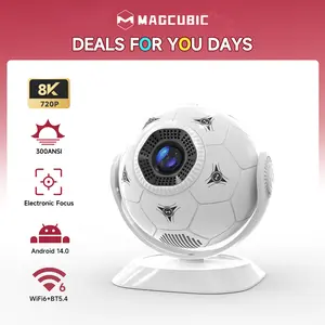 Magcubic 2026 HY300F Projector 300 ANSI Lumens 8K Decode Android 14.0 Auto Keystone Dual WiFi6 BT5.4 Allwinner H726 0.9:1 Throw Ratio Wireless Portable Home Cinema, Audio, The Perfect Football Fan Gift Soccer #SummerWins #DealsForYouDays