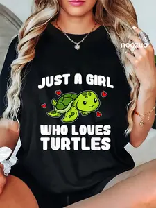 100% Cotton Just A Girl Who Loves Turtles Funny Turtle Costume T-Shirt