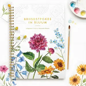 Watercolor Flower Painting Book for Beginners, WATERCOLOR WORKBOOK，Step-By-Step Tutorial, High-Quality Watercolor Paper, Binding, Adult Stress Relief, Art Sketchbooks