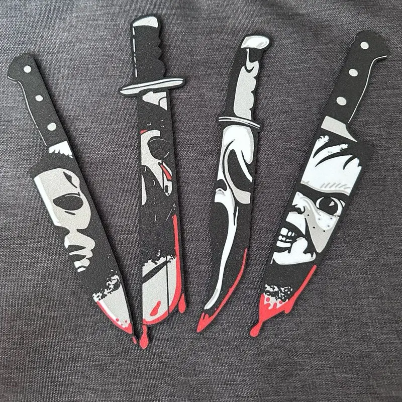 4-Piece Themed Knives Set - Unique Design Blades with Distinctive Artwork, Home Hanging Decoration, Ideal Gift for Enthusiasts