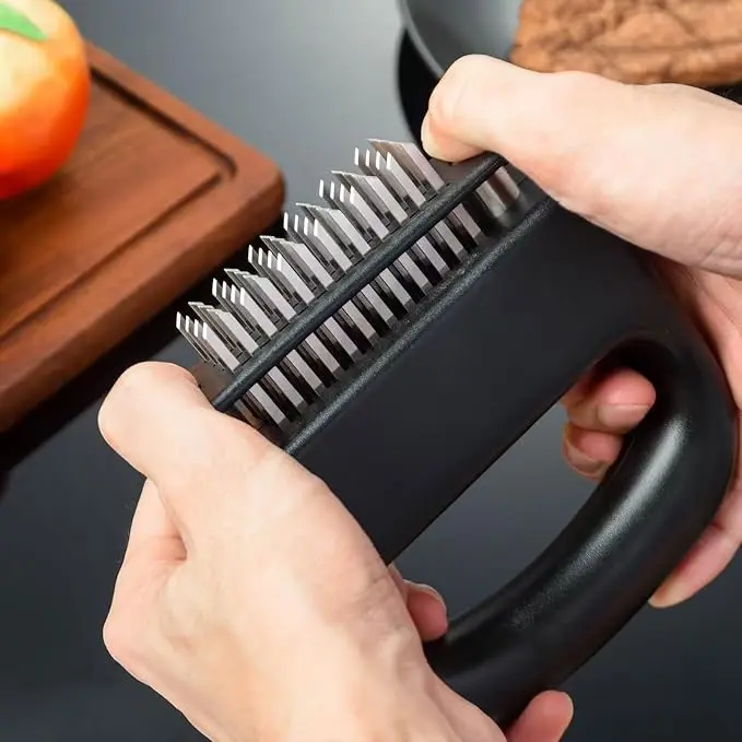 48 Ultra-Sharp Stainless Steel Needle Blade Meat Tenderiser - Compact, Lightweight, Heavy-Duty Detachable Kitchen Tool for Fast Tenderizing, Marinade Absorption, Steak, Pork, BBQ Parties, Suitable for All Ages