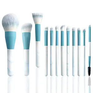 12 Piece Valentine's Day Luxury Makeup Brush Set Makeup Brushes Face and Eye Brush Set Ultra soft hair Foundation, Concealer, Blush, Contour, Blending, Eyeshadow Khaki Brush