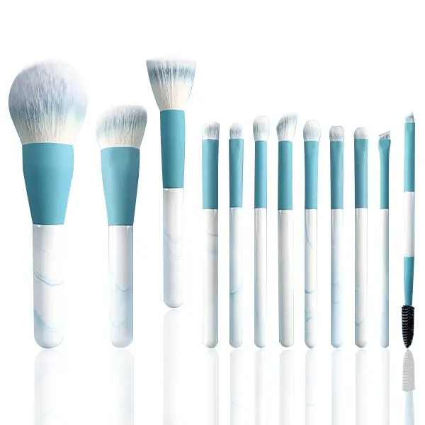 12 Piece Valentine's Day Luxury Makeup Brush Set Makeup Brushes Face and Eye Brush Set Ultra soft hair Foundation, Concealer, Blush, Contour, Blending, Eyeshadow Khaki Brush