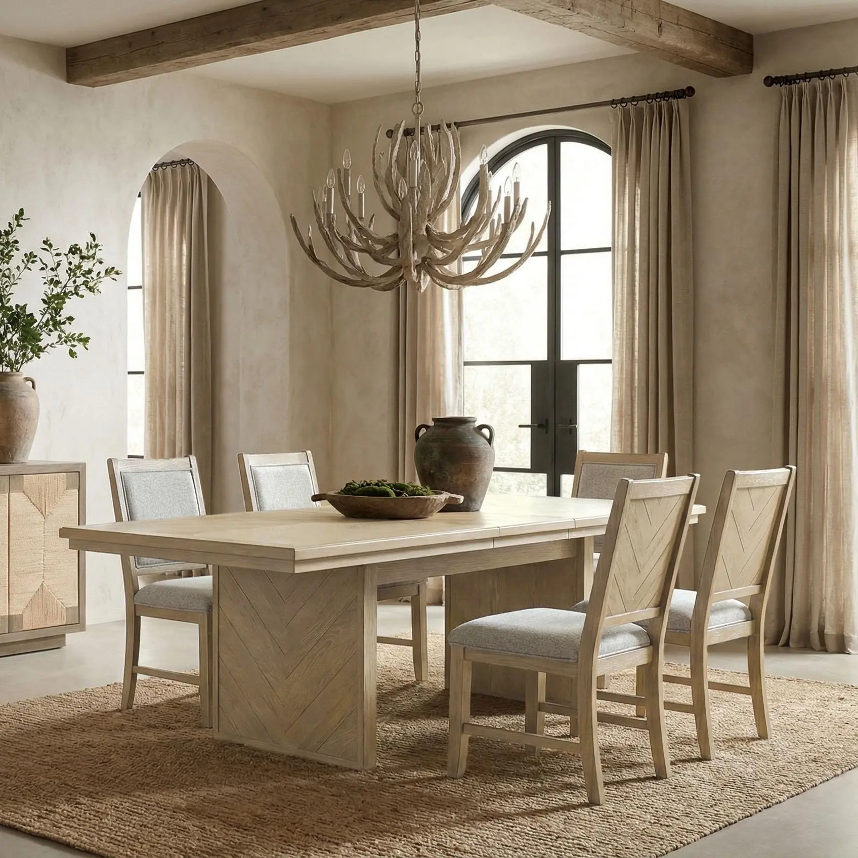 CASORIA Rustic Extendable Dining Table Set