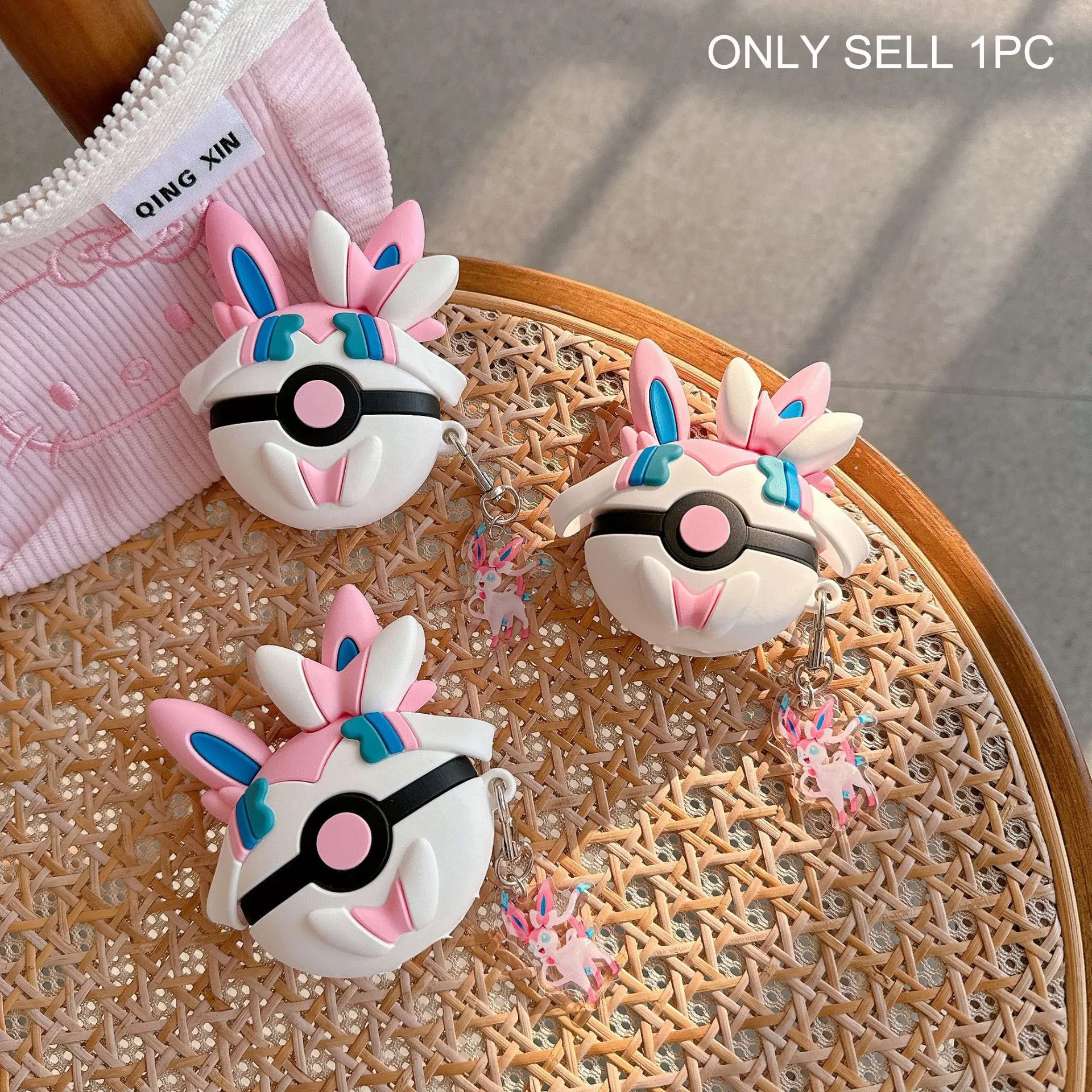 1 piece Sylveon earphone case, a cute wireless Bluetooth earphone case, a durable, stylish and Protection accessory suitable for AirPods Pro 3/1/2/3/4/Pro/Pro2 (the shape may vary depending on the model), Headphone Accessories