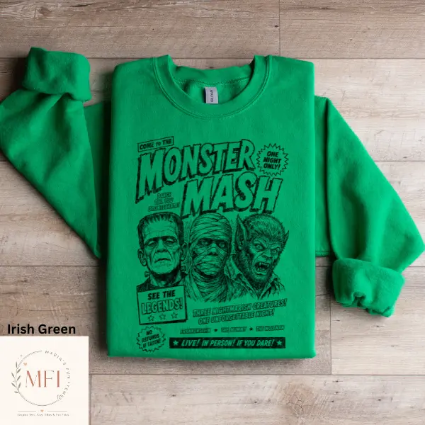 Monster Retro Halloween Gildan Sweatshirt, Halloween Monster Retro 90's Crewneck Pullover