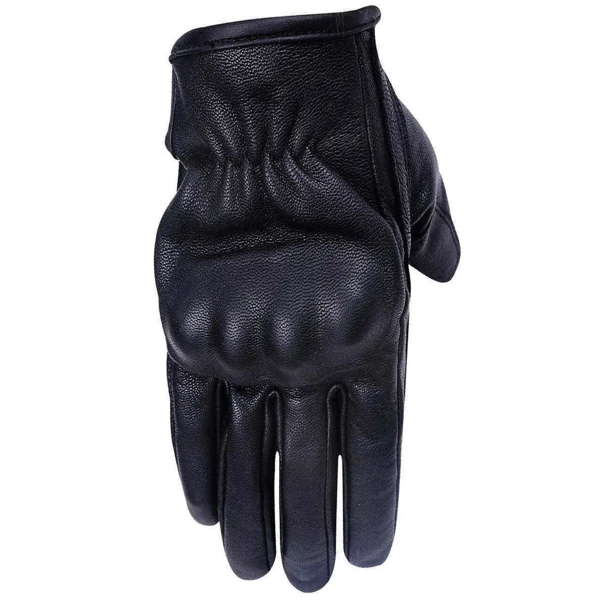 Vance Women's Black Leather Knuckle Armored Riding Gloves
