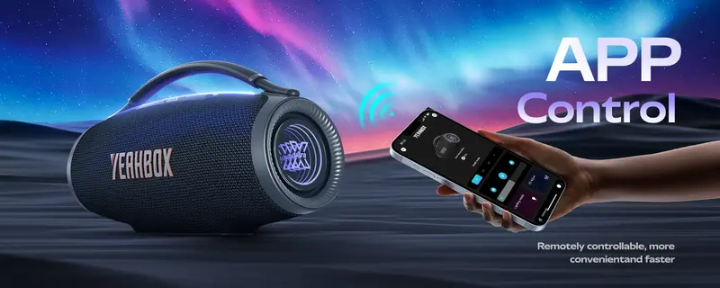 YEAHBOX Ultra 320 High-Power Ultra-Portable Bluetooth Bass Speaker - 300W Rated/500W Peak Power, True 3-Way 5-Driver System, 6×9in Racetrack Woofer, Dual Radiators, RGB Lights, IP65 Rated, Multi-Input (USB, HDMI ARC, Cells), Deep Controlled Bass Impact