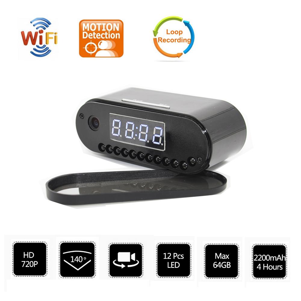 HD 1080P WiFi Camera Clock, Security Cameras for Home & Office Indoor Surveillance, 2.4G/5G WiFi, Motion Detection, Night Vision Nanny Cam, Android/iOS Remote Monitoring, USB Power, Micro SD Card Recording
