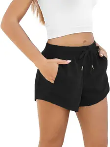 Women's Casual Gym Shorts, Breathable Pocket Design, Ideal for Fitness Running Yoga, Perfect for Sportswear & Leisure Wear, Athletic Short