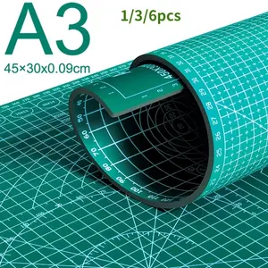 A3 Self-Healing Cutting Mat, PVC Desk Mat, Double-Sided Gridded Cutting Board, Non-Scratch Desktop Protector, for Student DIY Crafts