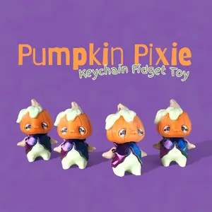 Pumpkin Pixie Fidget Keychain: Kawaii Halloween Sensory Toy
