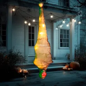 47" Halloween Decorations Hanging Cocoon Corpse, Halloween Indoor Decor, Light Up Corpses Skeleton, Scary Outdoor Decoration, Dead Body Prop for Haunted House Yard Outside Decor