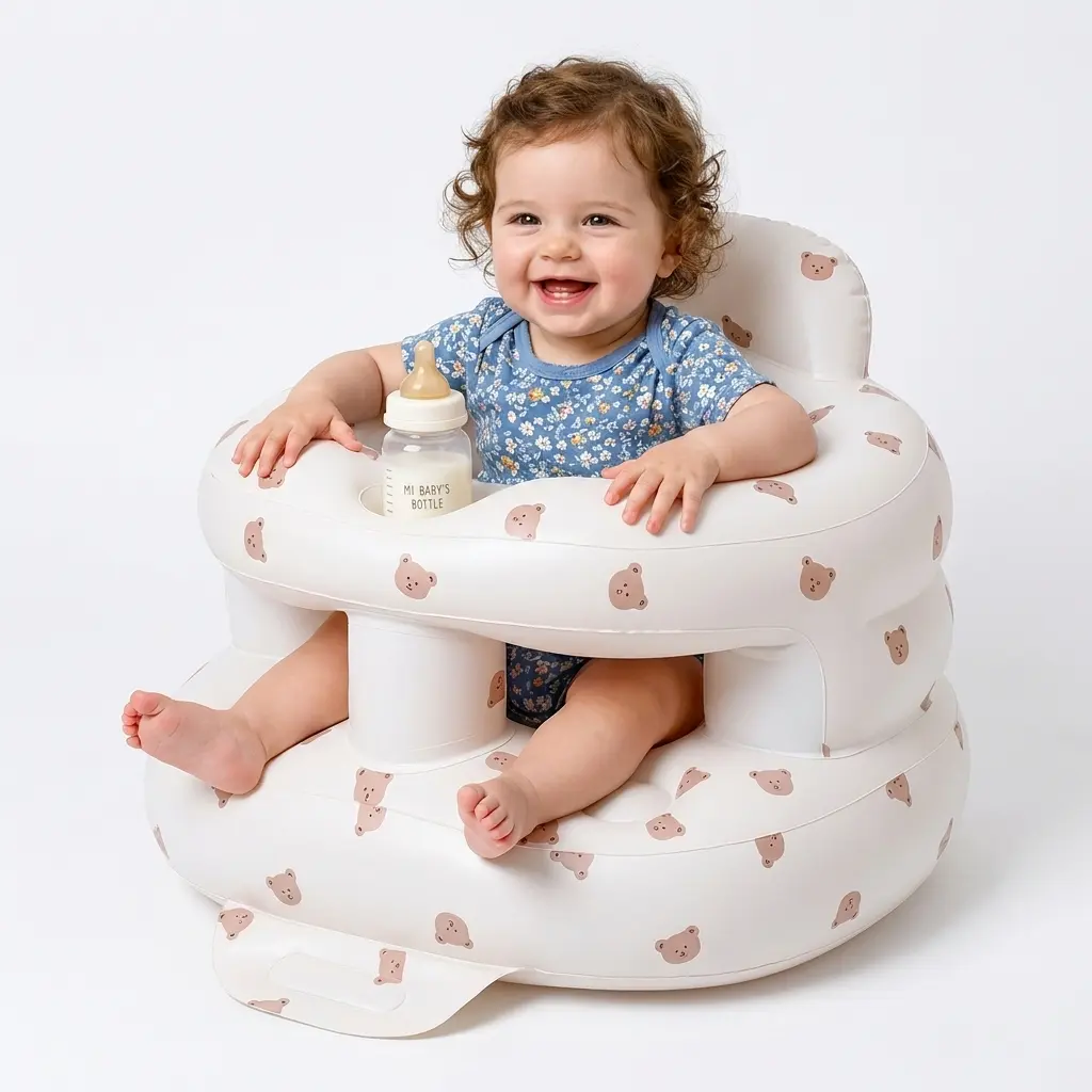 Inflatable Baby Seat for Babies 3-36 Months,Baby Floor Chair with Built in Air Pump,Infant Back Support Seat for Sitting & Learning to Sit