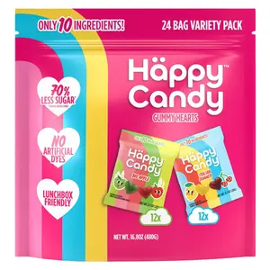 Happy Candy Gummy Hearts Variety Pack 0.7oz 24 count