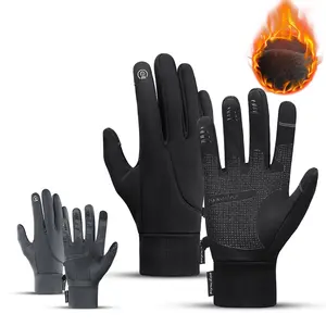 Winter Gloves Men Women, Warm Touchscreen Running Gloves Windproof Non-Slip for Cold Weather Cycling Driving