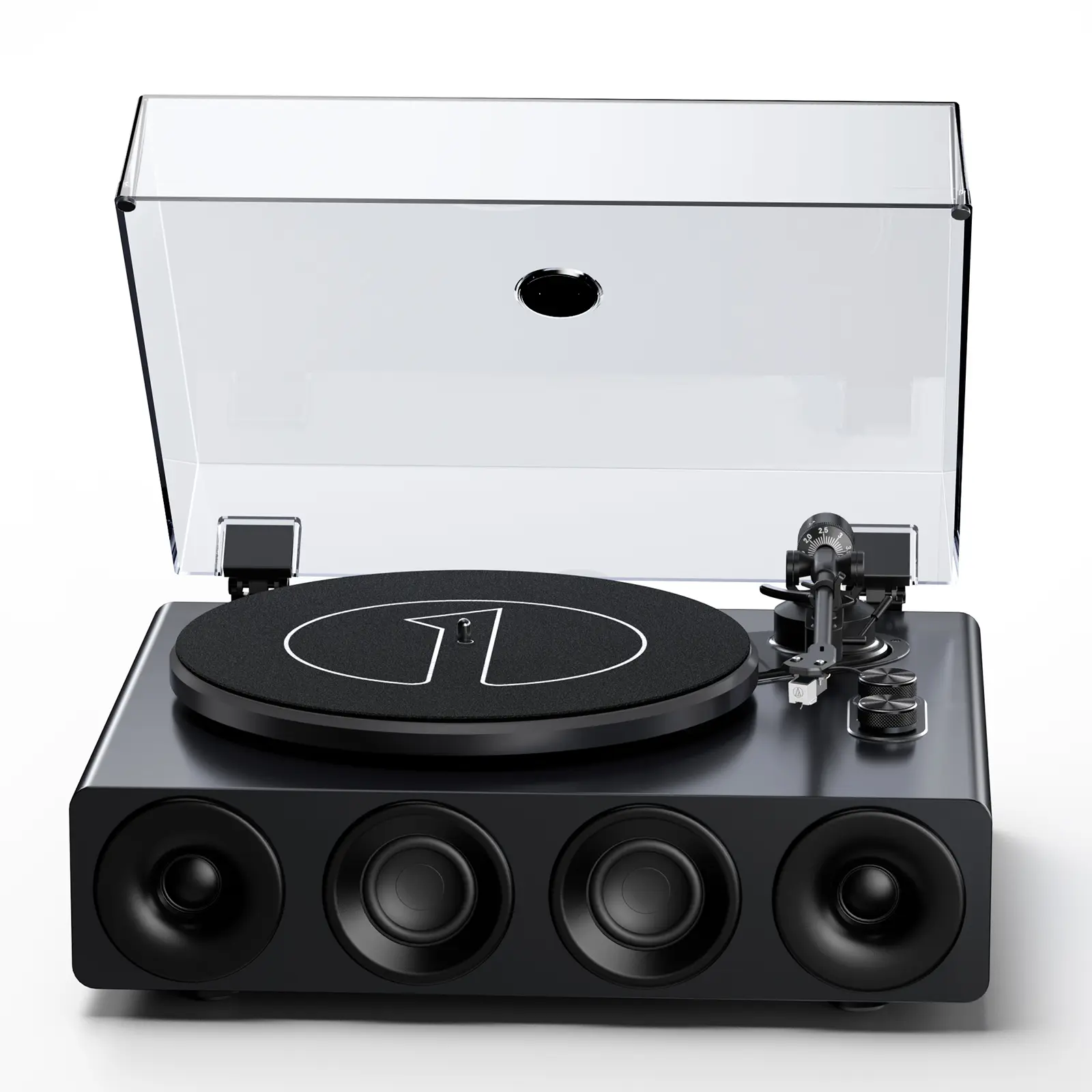 1 BY ONE High Fidelity Record Player, All-in-One Turntable with Built in Speakers Phono Preamp, Magnetic Cartridge, RCA Output, Belt Drive 2-Speed