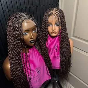 Full lace water weave braided wig. Synthetic Braidwig for black women